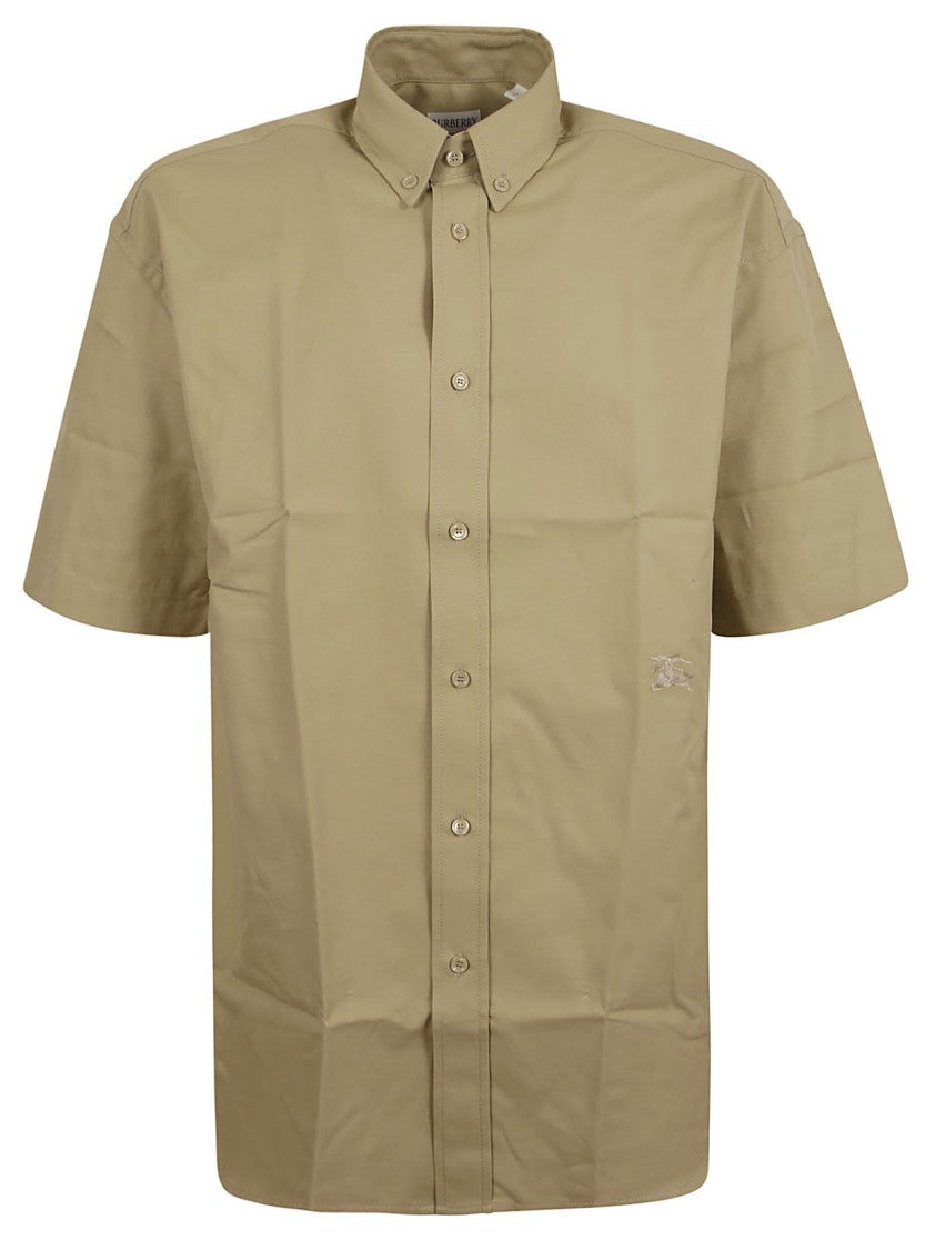 Burberry Short-Sleeved Button-Down Shirt With Embroidered Logo