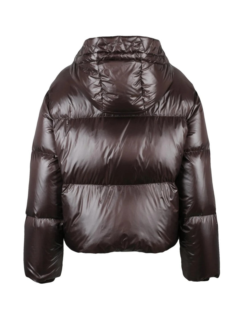 Fay Brown Polyamide Toggle Down Jacket