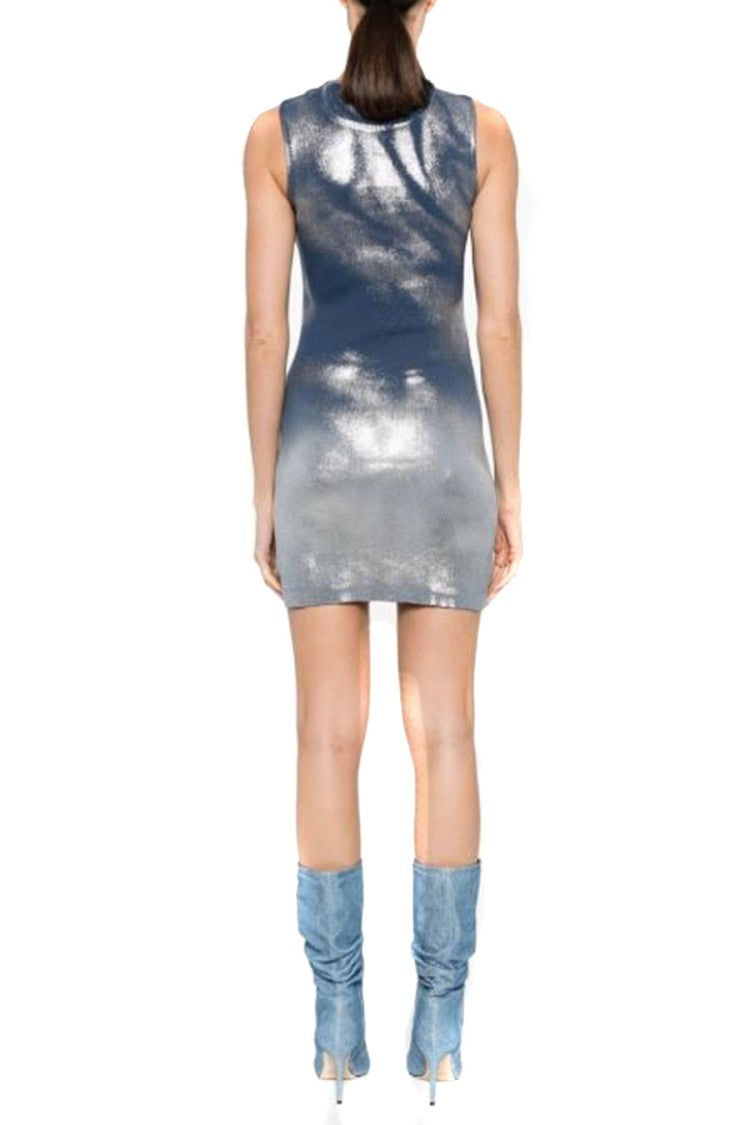 Diesel Multicolor Gradient Effect Sleeveless Mini Dress