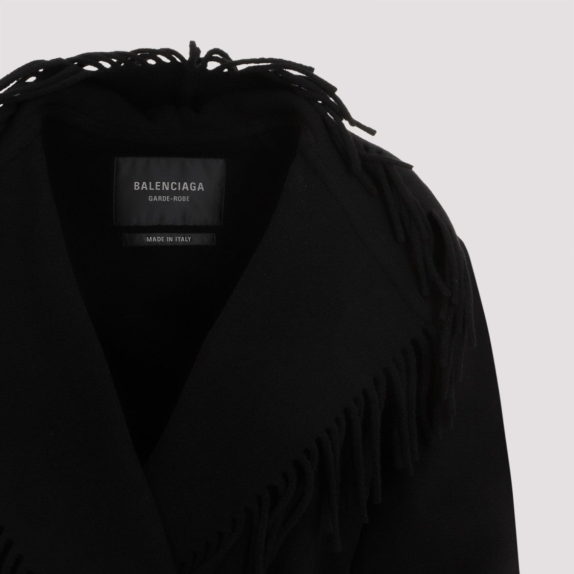 Balenciaga Fringe Black Wool Jacket