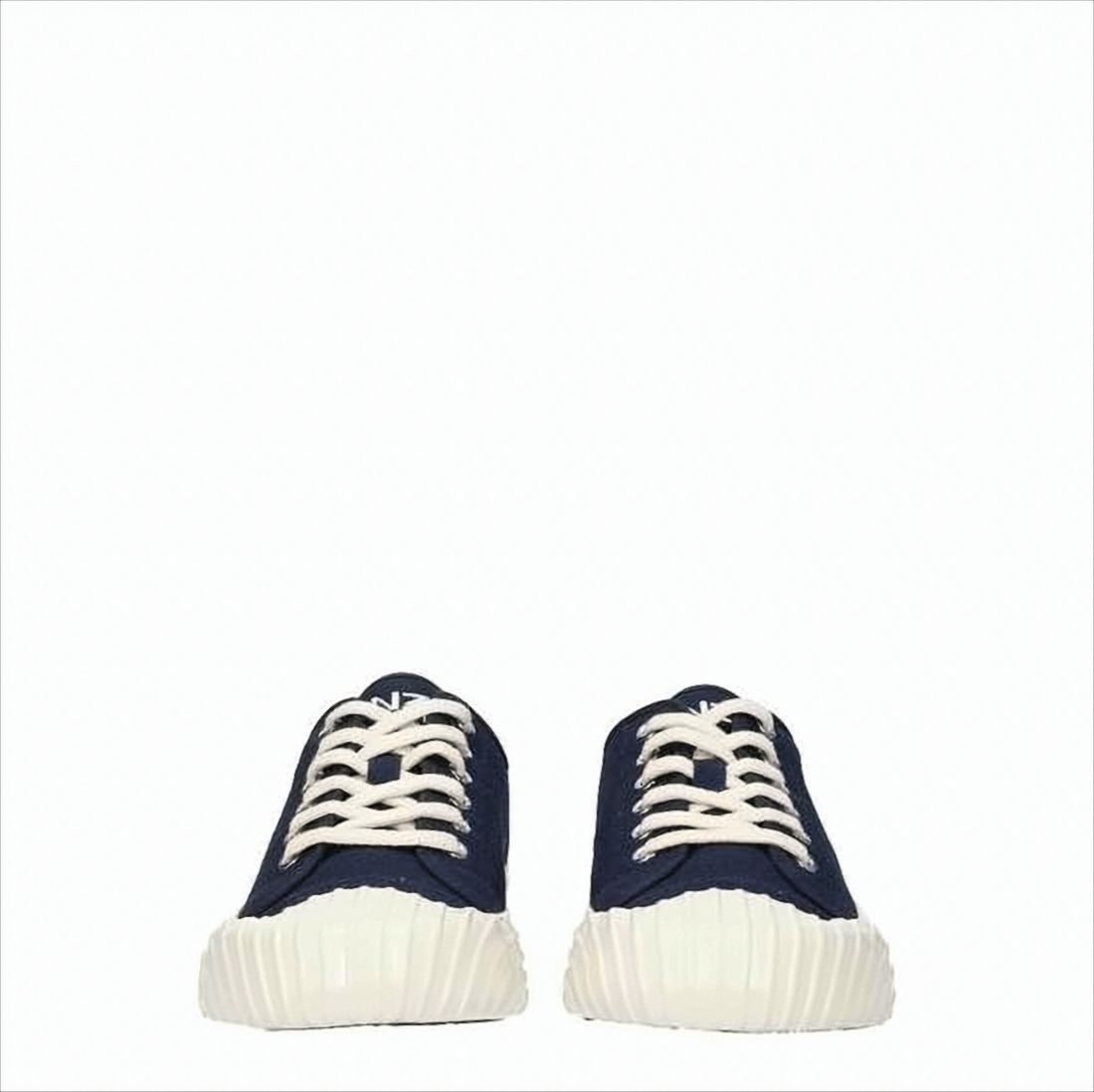 Kenzo Navy Cotton Low-Top Sneakers With Floral Embroidery