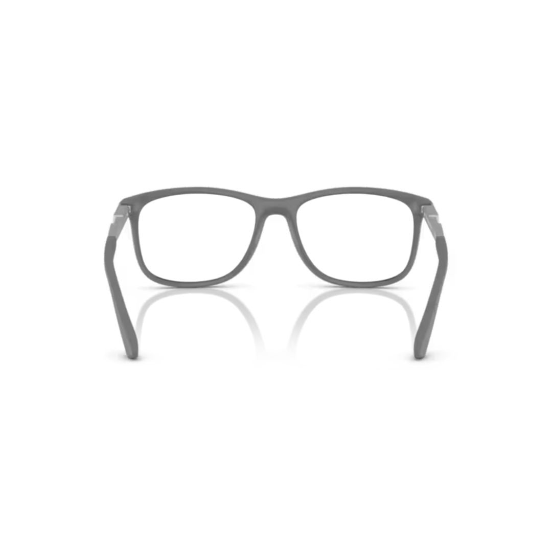Emporio Armani 0Ea3247 Rectangular Matte Grey Eyeglasses With White Accents