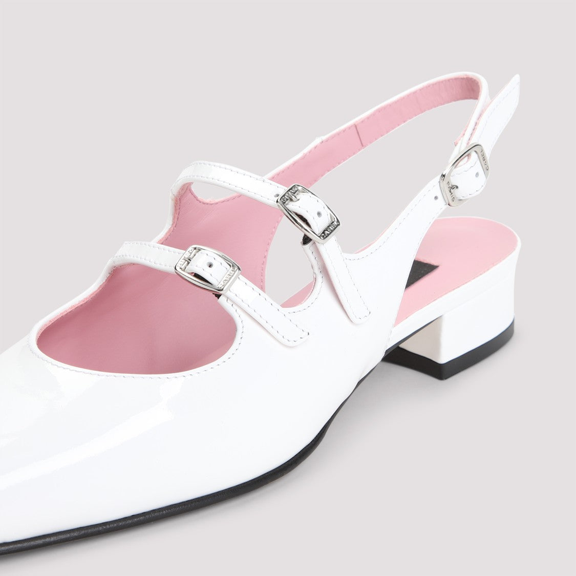 Carel Paris Peche White Patent Leather Pumps