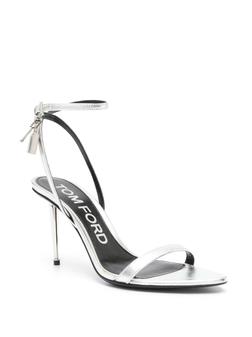 Tom Ford Silver Heels With Ankle Strap