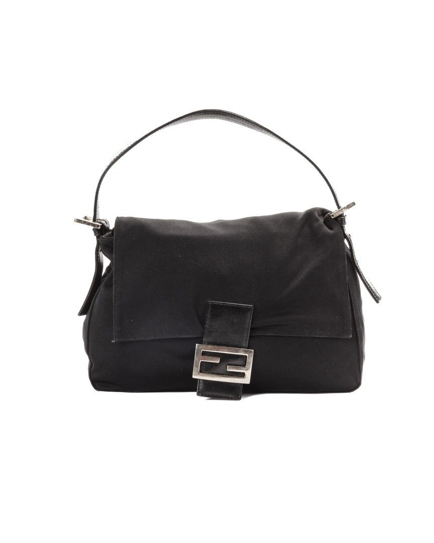 Fendi Mama Baguette Small In Black Fabric