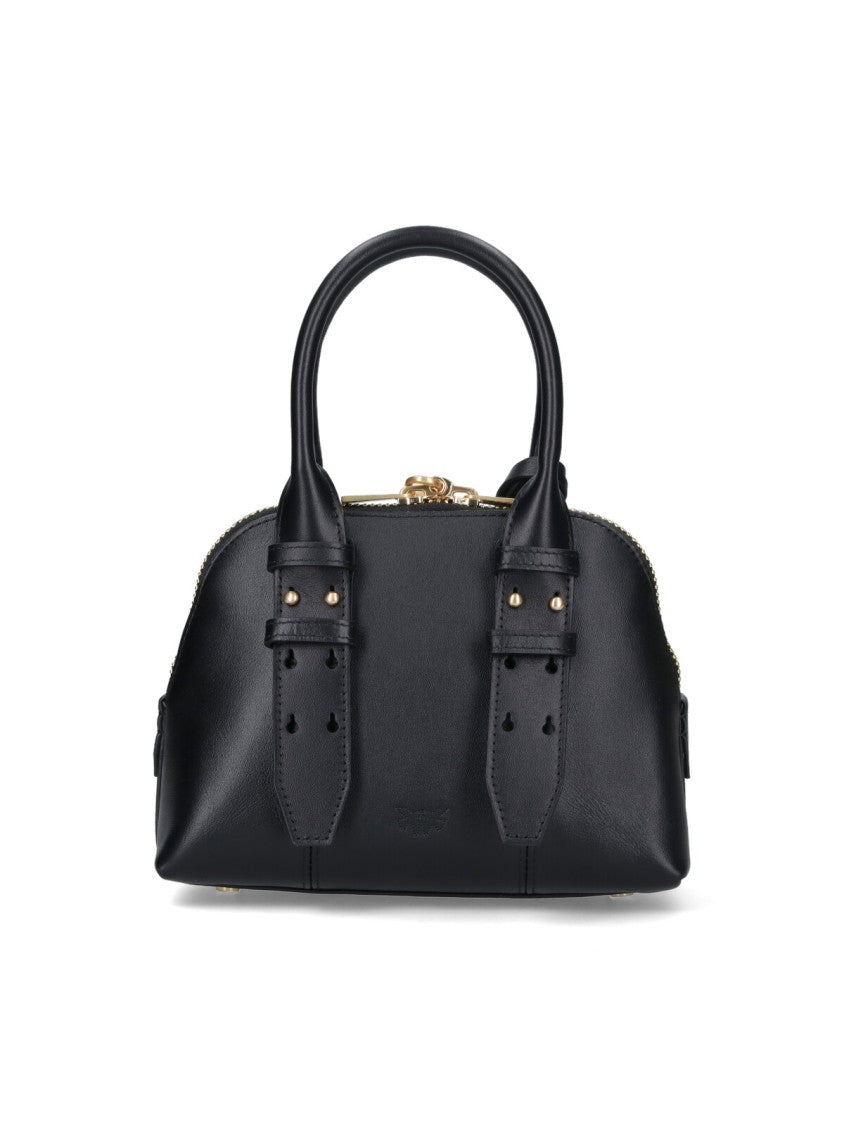 Pinko Structured Minimalist Bag With Smooth Black Exterior