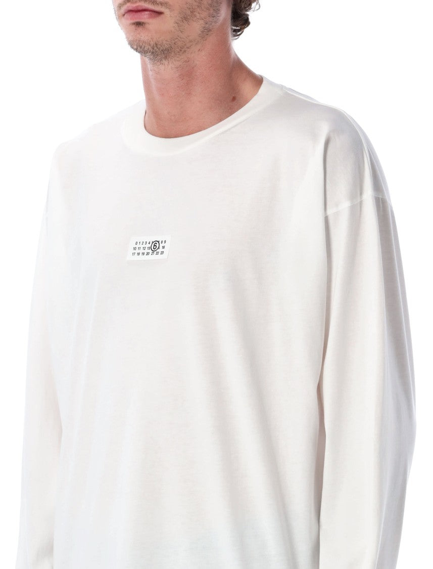 Mm6 By Maison Margiela Minimalistic Long Sleeve T-Shirt With Tag Detail