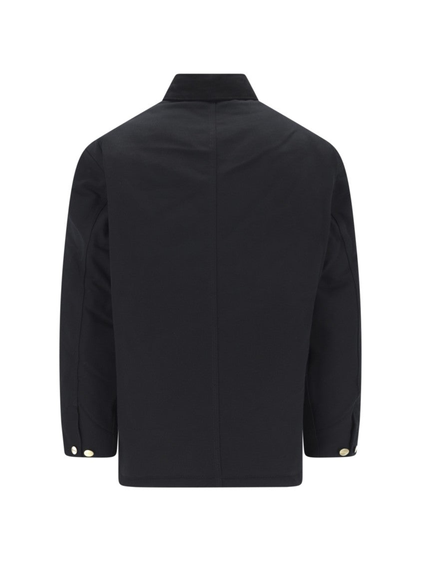 Carhartt Wip Black Og Chore Velvet-Collar Cotton Denim Jacket