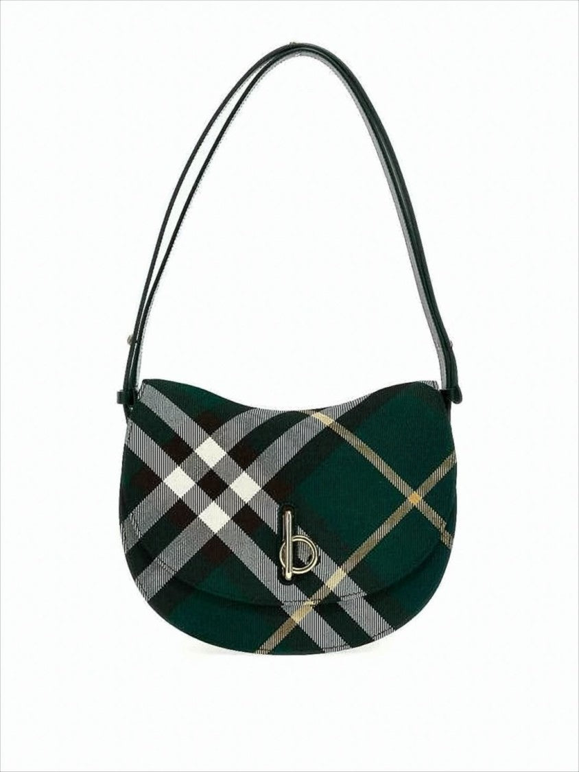 Burberry Curved Plaid Shoulder Bag