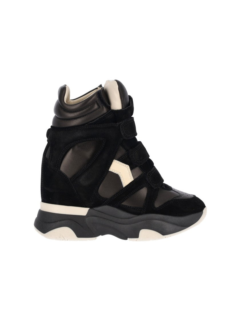 Isabel Marant Black Balskee Leather Suede Sneakers