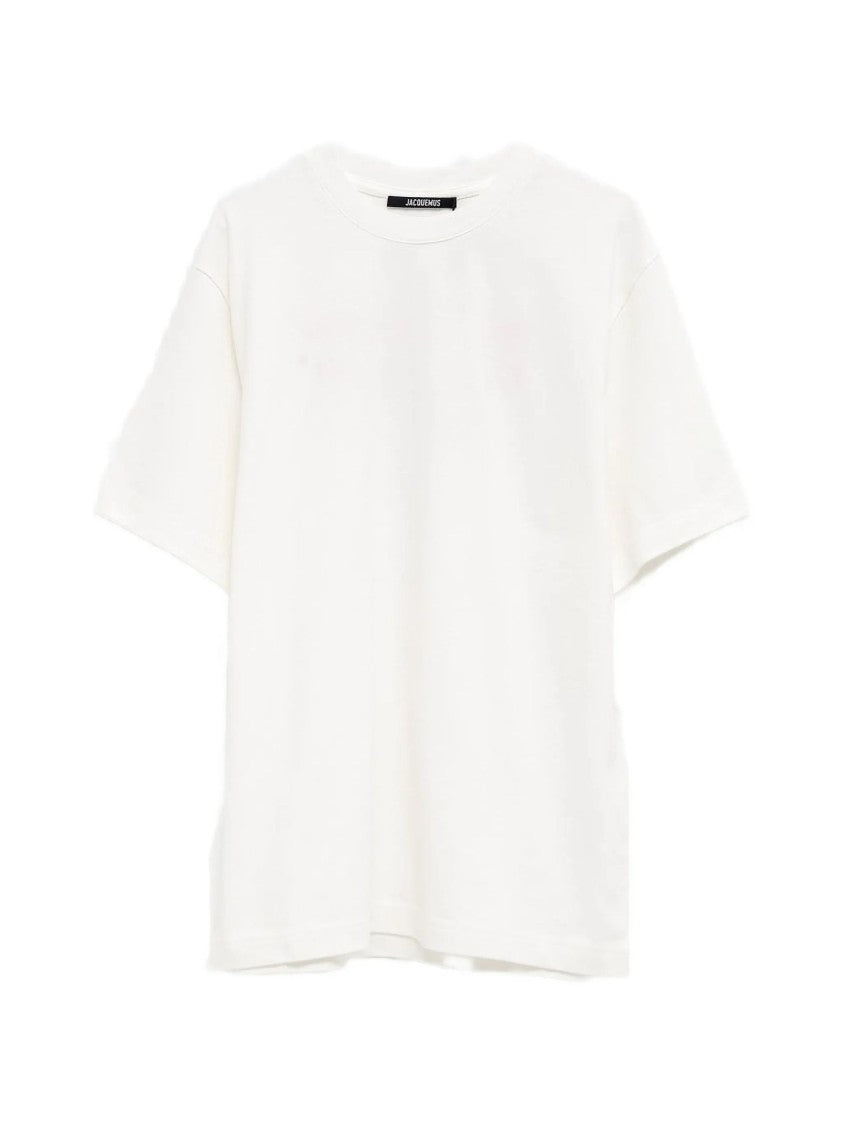 Jacquemus Minimalist White Cotton T-Shirt With Bold Logo