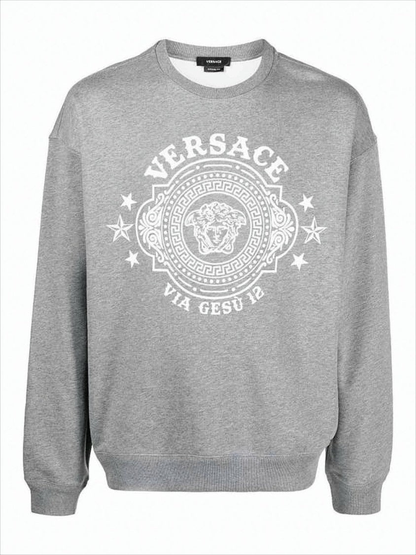 Versace Cotton Long-Sleeve Sweatshirt With Graphic Emblem