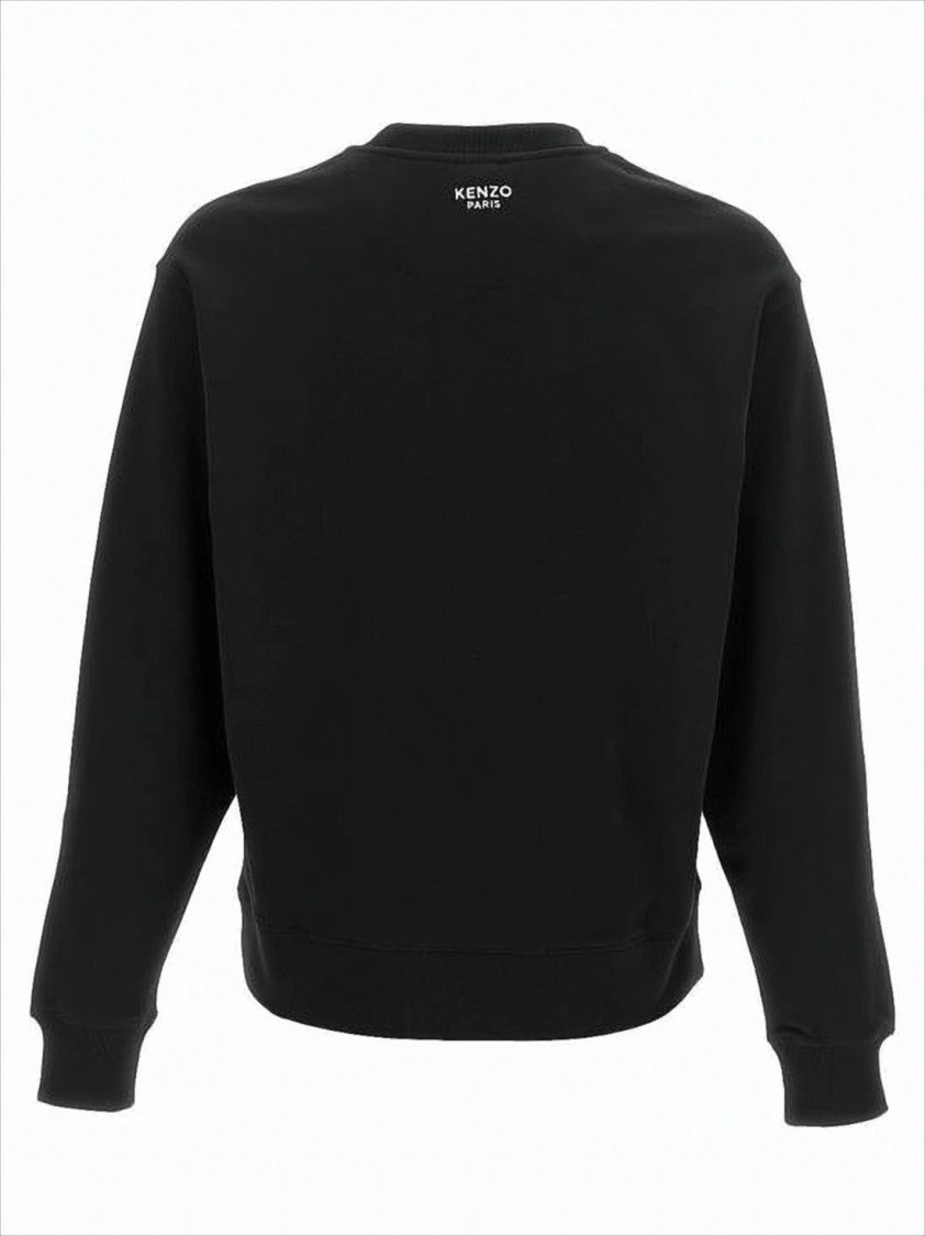 Kenzo Black Long-Sleeve Sweatshirt With Embroidered Floral Detail