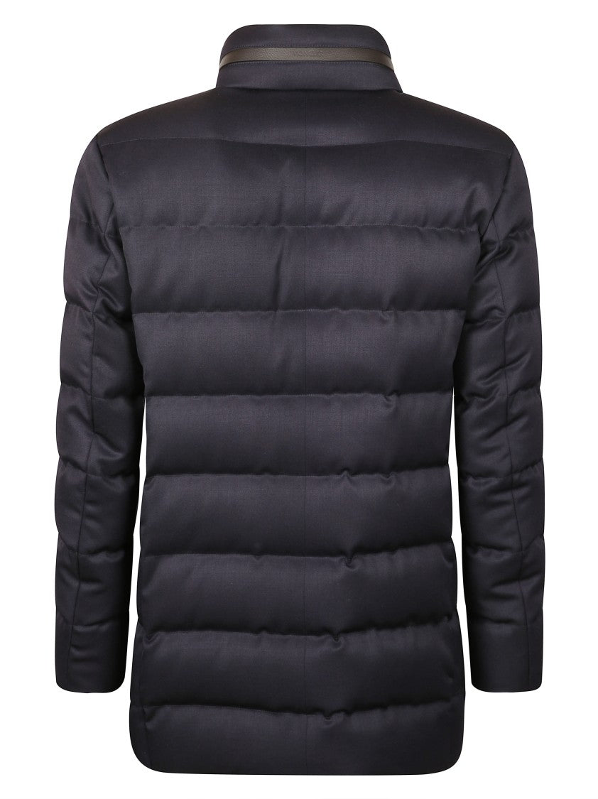 Moncler Structured Blue Outerwear With Classic Design