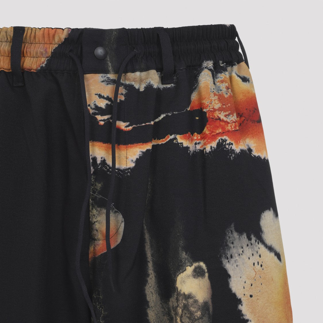 Y-3 Relaxed Fit Black Trousers With Abstract Pattern
