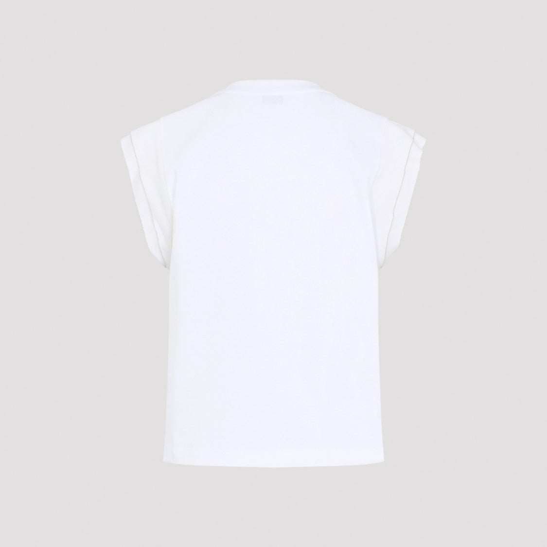 Peserico Sleeveless White Top With Layered Ruffle Details