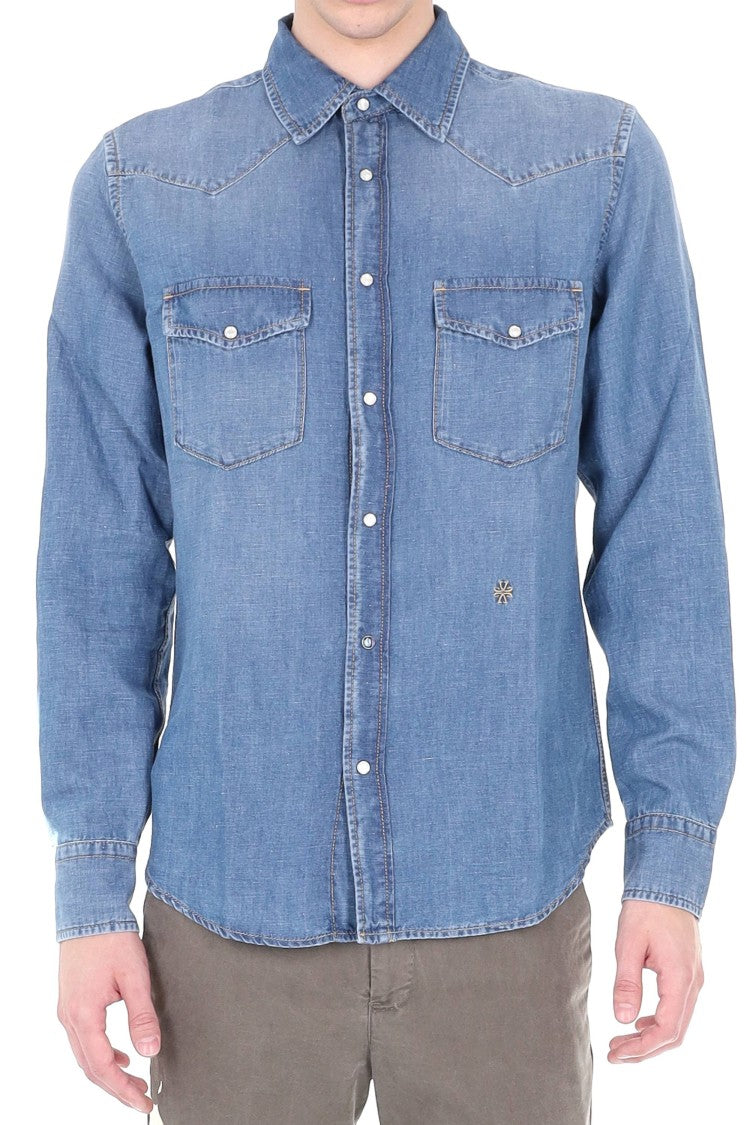Jacob Cohen Texas Cotton-Linen Western Denim Shirt