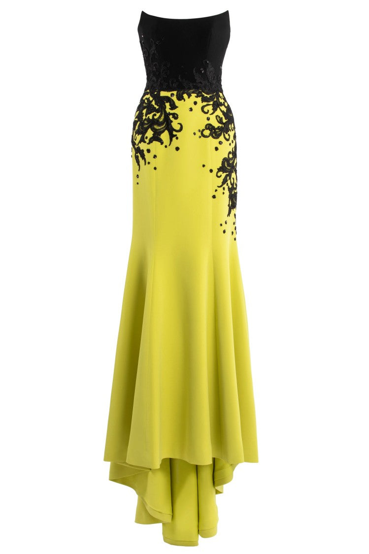 Saiid Kobeisy Crepe Mermaid Dress With Embroidery