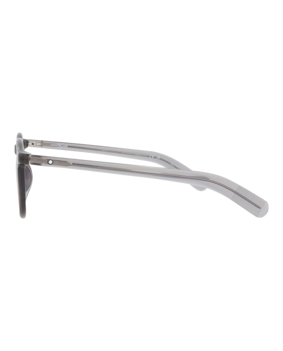 Montblanc Round-Frame Recycled Acetate Sunglasses With Saddle Nose Bridge