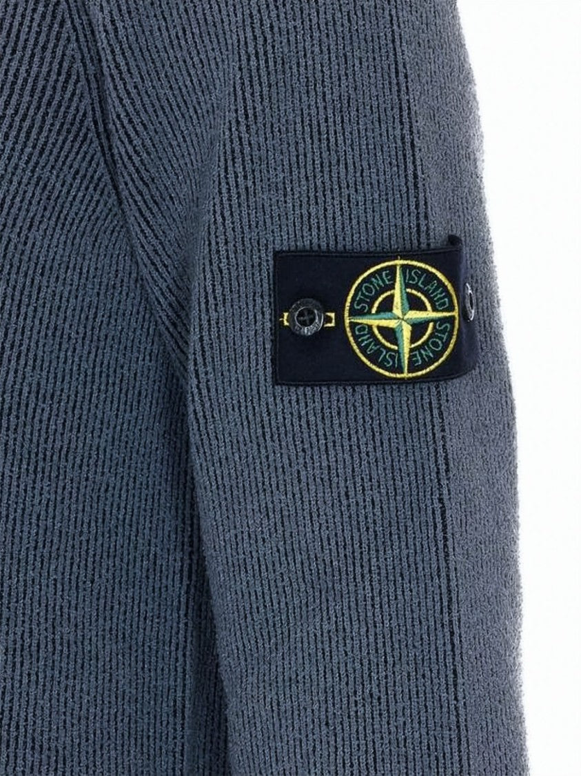 Stone Island Textured Ribbed Knit Crewneck Jumper