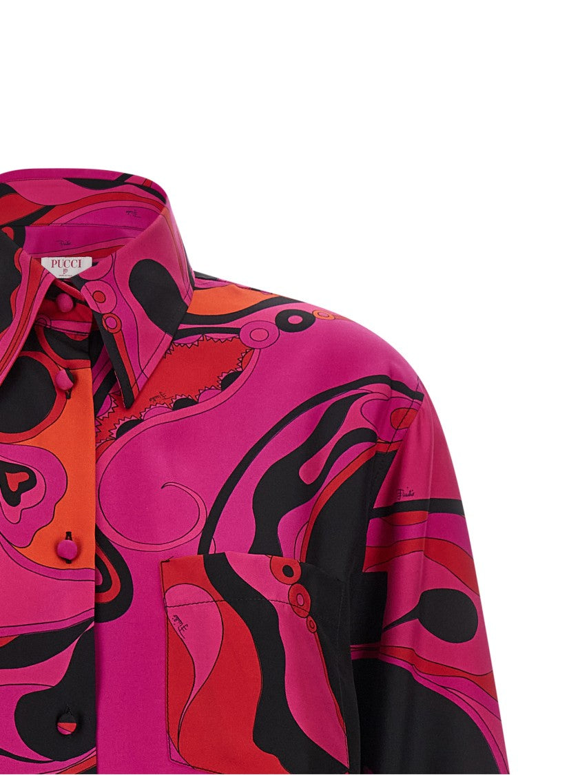 Emilio Pucci Patterned Silk Twill Shirt
