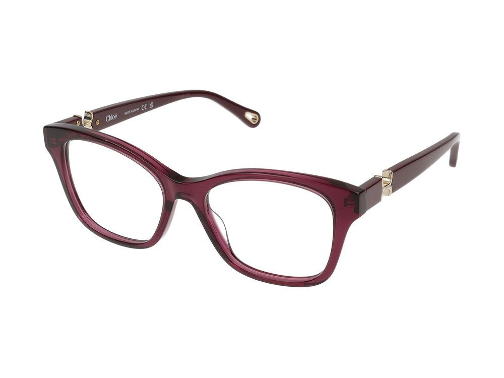 Chloé Eyeglasses Ch0334o 010 Burgundy Red Transpar 52/17/140