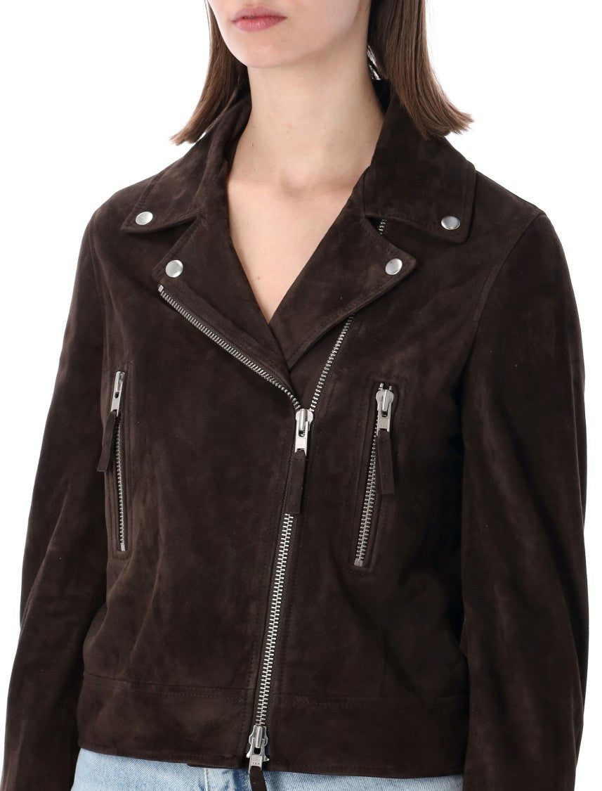 Sword Classic Chiodo Suede Cropped Biker Jacket