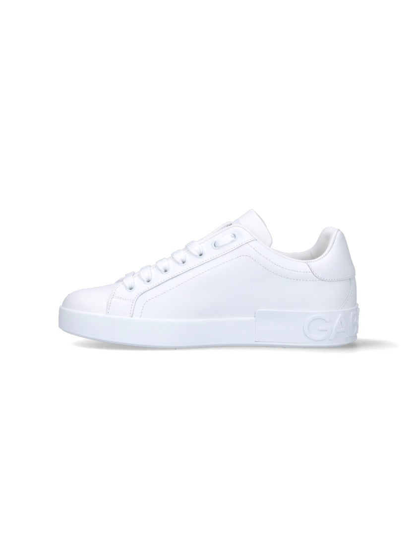 Dolce & Gabbana Low-Top Minimalist Sneakers With Embossed Branding