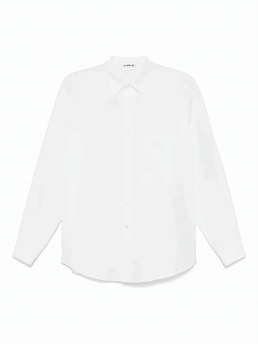 Auralee Long-Sleeve White Cotton Shirt