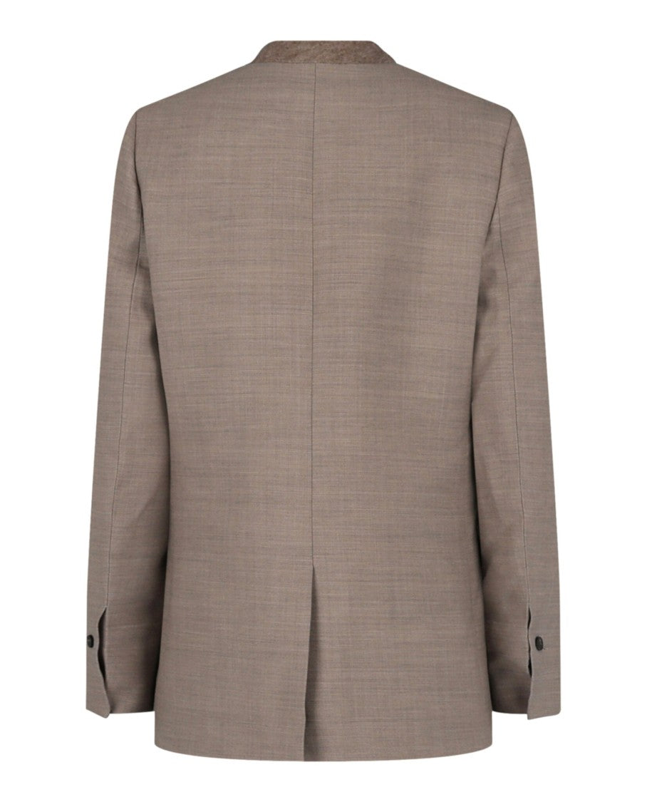 Ferragamo Single-Breasted Wool Blazer With Melton Lining And Flap Pockets