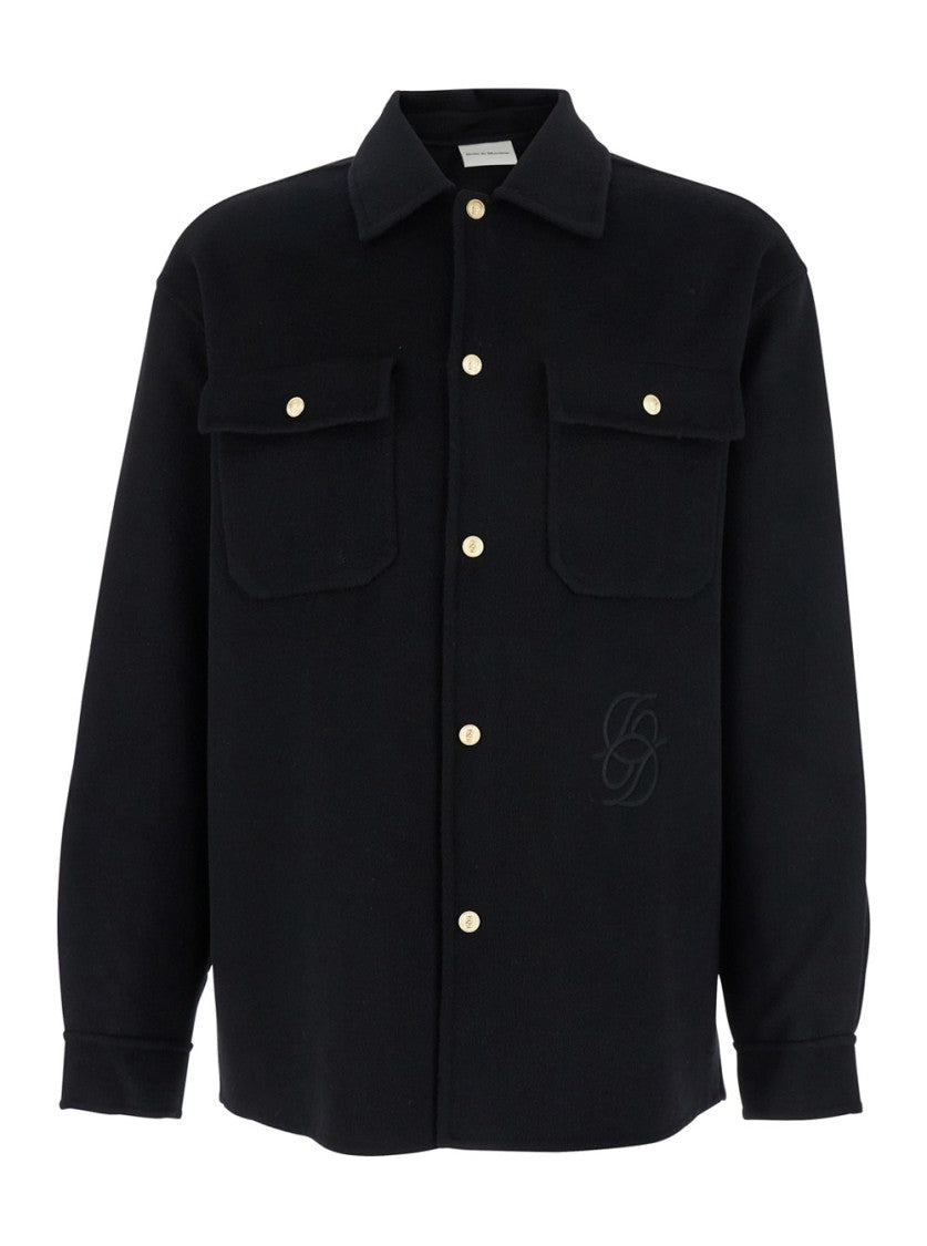 Drôle De Monsieur Button-Up Wool Shirt Jacket