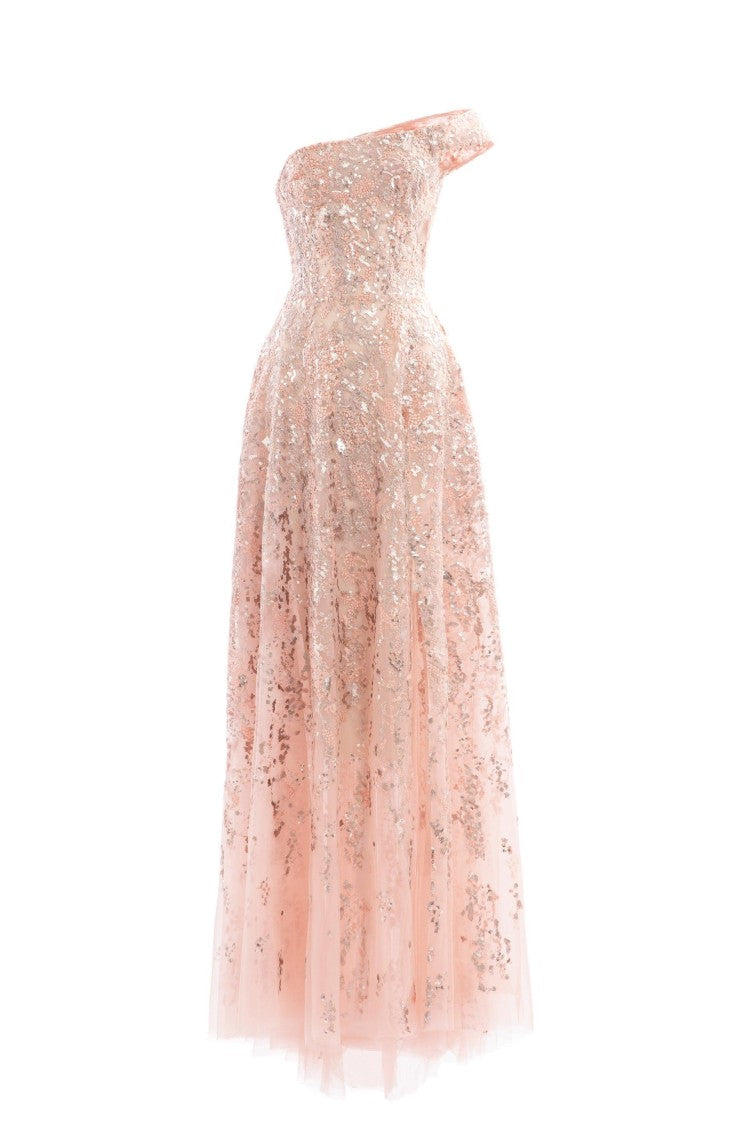 Saiid Kobeisy Off-Shoulder Long Embroidered Dress