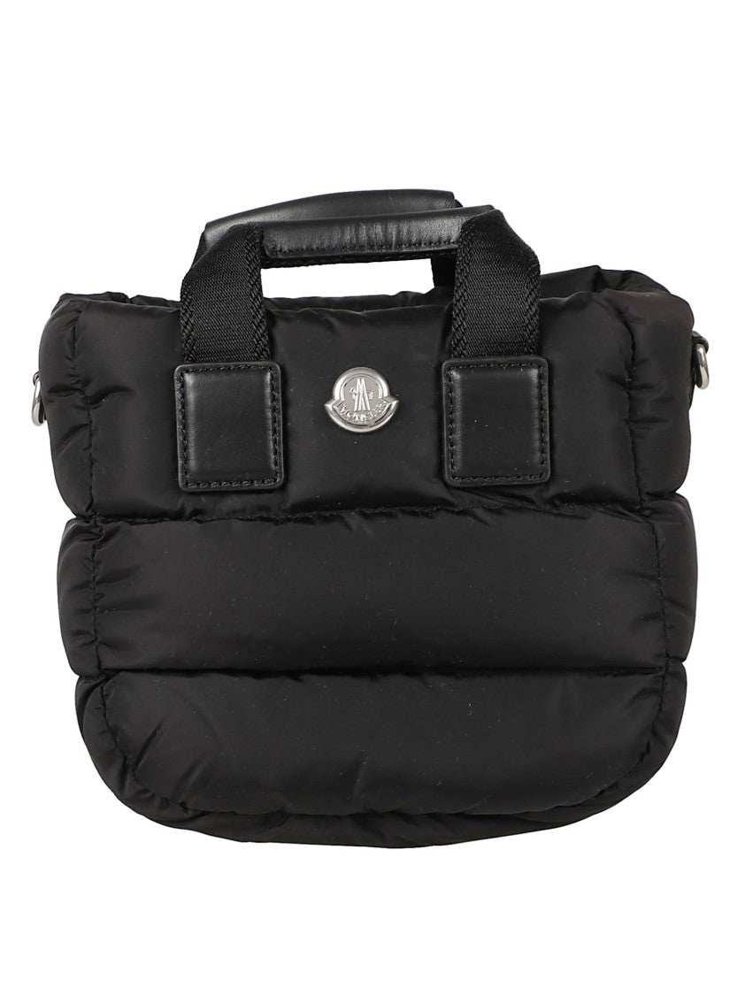 Moncler Compact Quilted Handbag With Leather Accents