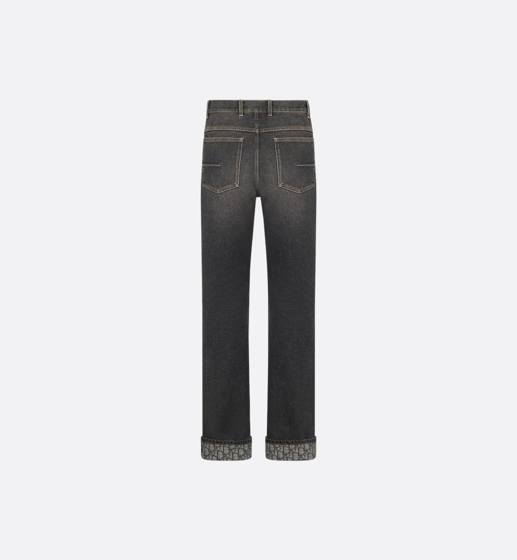 Christian Dior Straight-Leg Faded Black Denim Pants