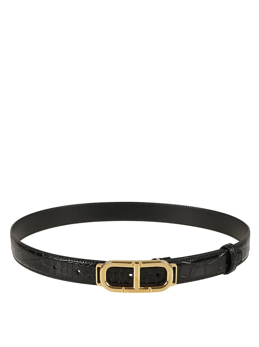 Tom Ford Glossy Black Calf Leather Belt