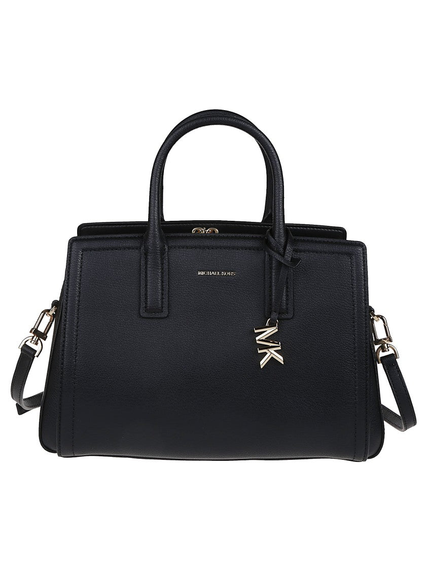 Michael Kors Medium Laila Black Leather Satchel