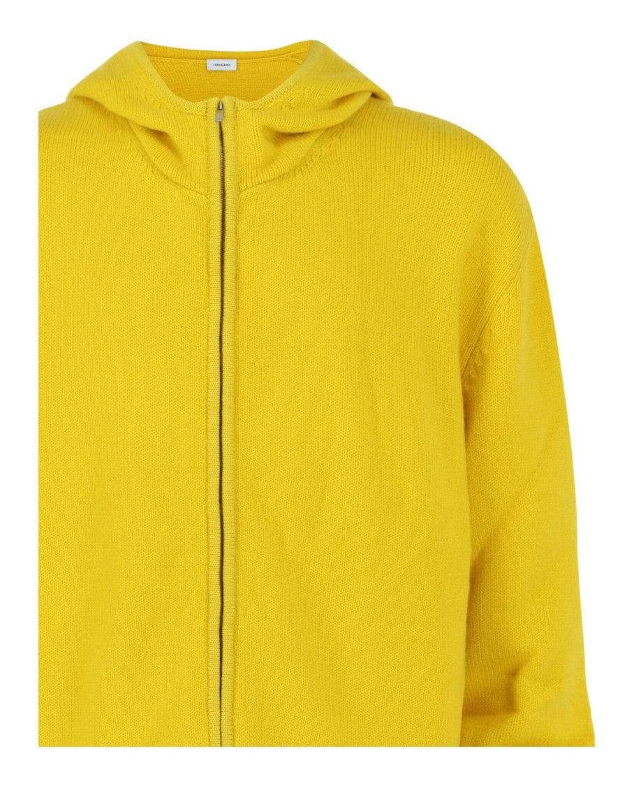 Ferragamo Cashmere Blend Zip-Up Hooded Sweatshirt
