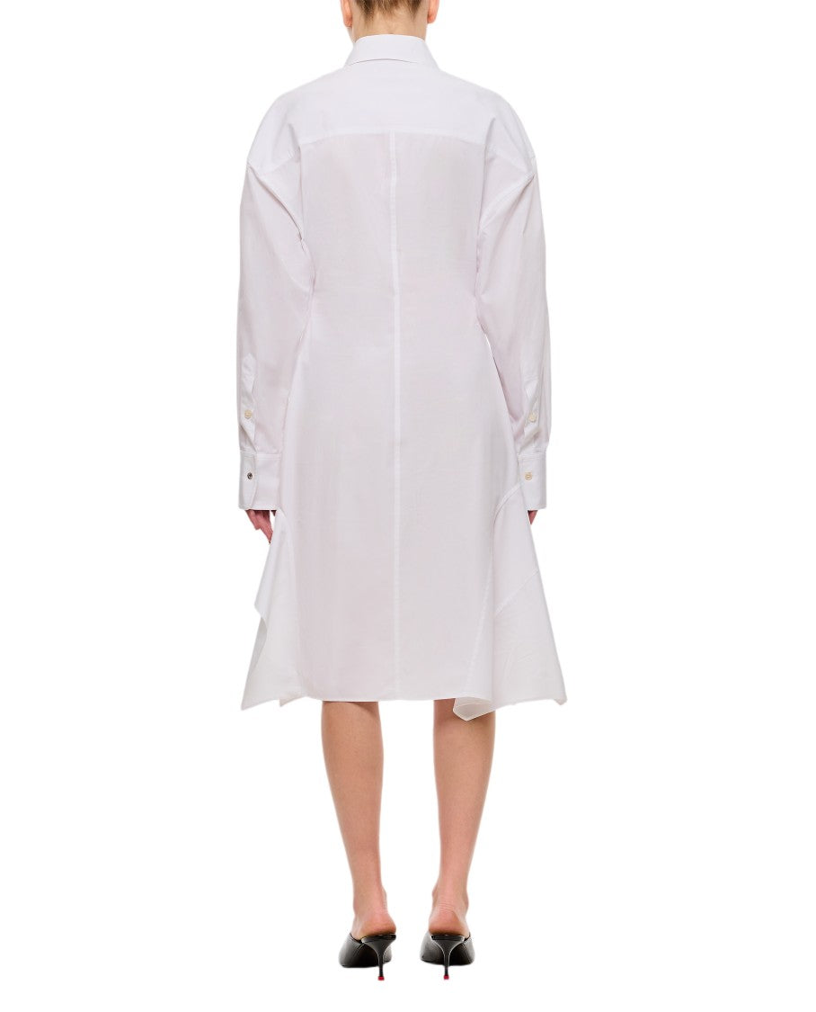 Stella Mccartney Asymmetrical Hem Cotton Shirt Dress With Concealed Front Closure