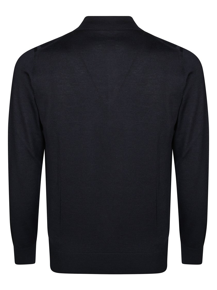 Paolo Pecora Long-Sleeve Polo Shirt With Four-Button Placket