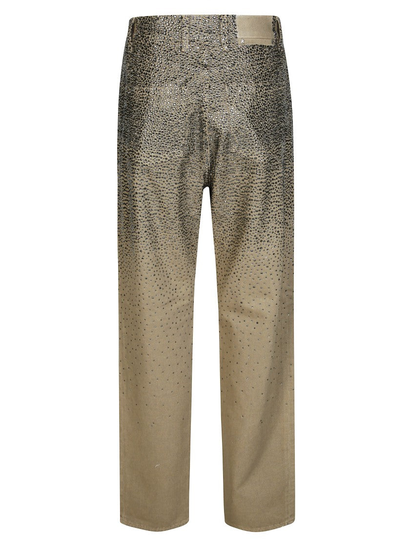 Golden Goose Straight-Leg Pants With Gradient Crystal Embellishment