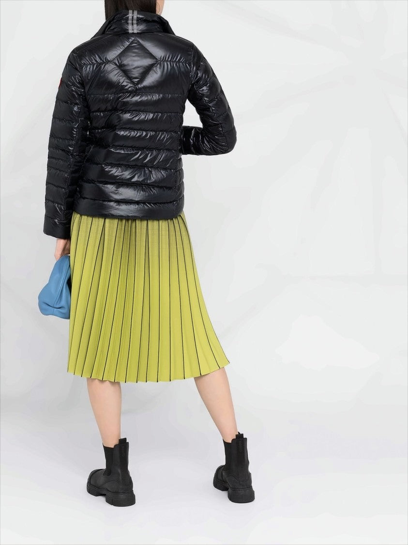 Canada Goose Shiny Quilted Short Jacket With High Collar And Fitted Silhouette