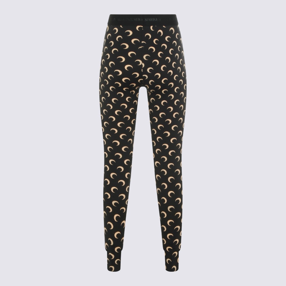 Marine Serre Slim Tapered Trousers With Crescent Moon Motif