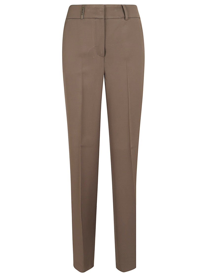 Peserico Tailored Wide Leg Trousers With Slimming Center Pleat