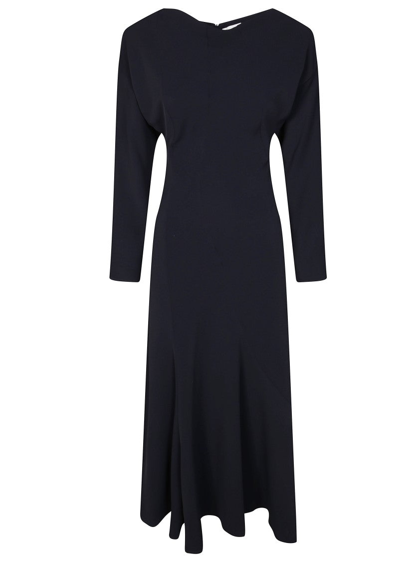 Parosh Fitted Black Cady Midi Dress
