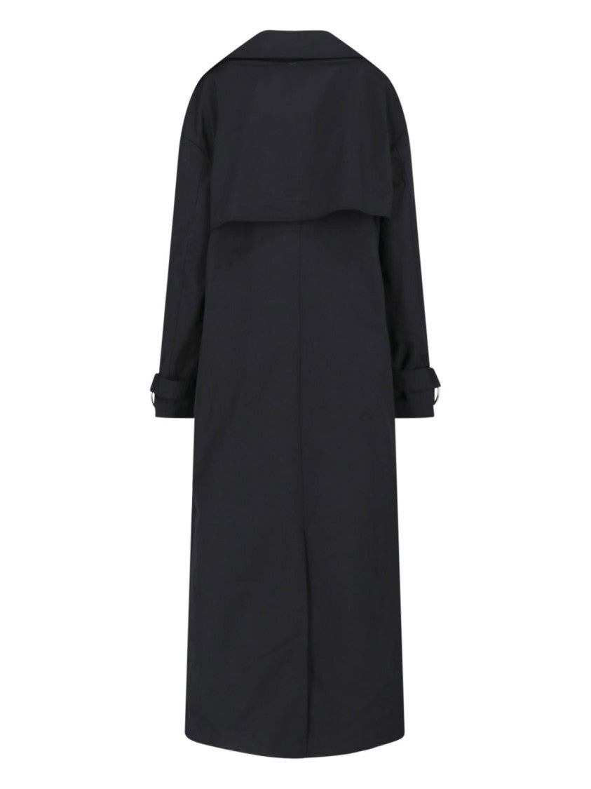 Dondup Black Cotton-Blend Canvas Trench Coat