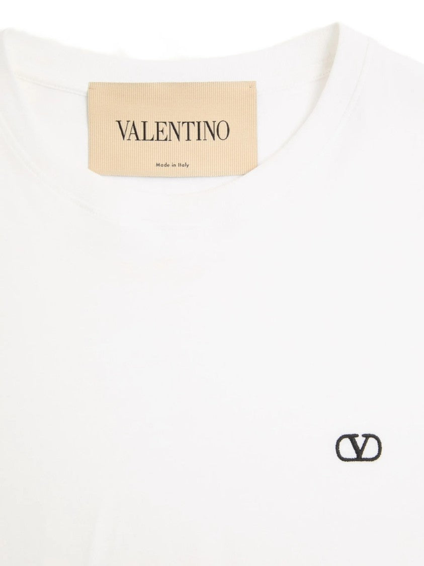 Valentino White Minimalist Short-Sleeve Cotton T-Shirt