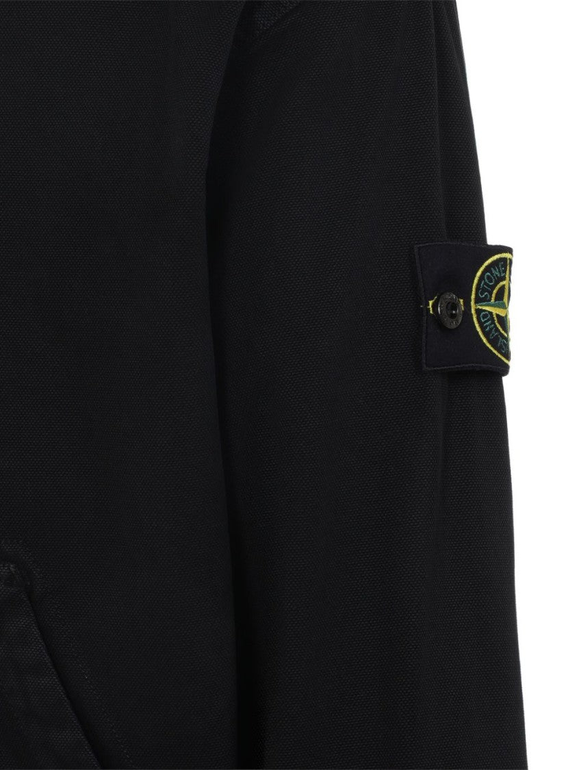 Stone Island Organic Cotton Zip-Up Hoodie With Logo Badge