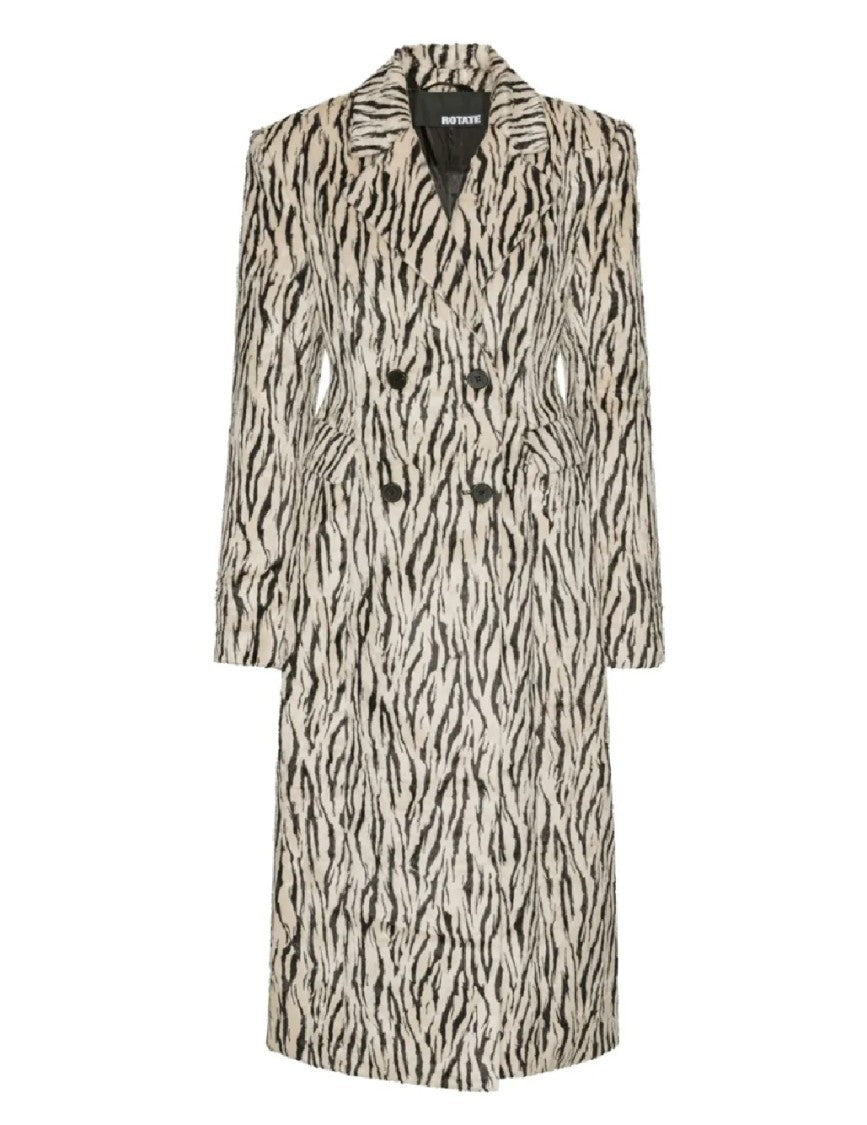 Rotate Printed Faux Fur Coat