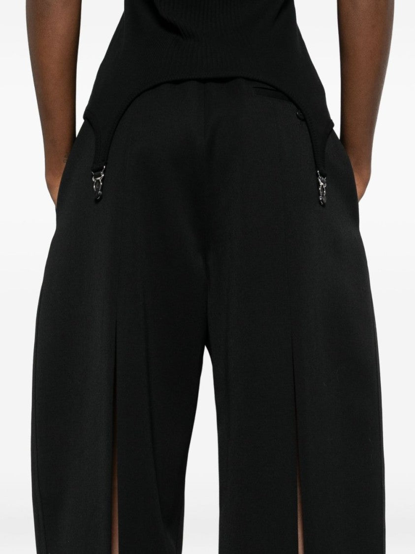 Givenchy High Waist Wide-Leg Trousers With Zipper Detail