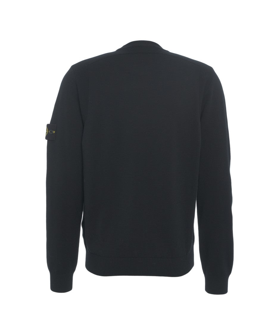 Stone Island Iconic Logo-Embellished Crew Neck Sweater